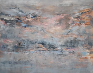Oil painting - Powder pink – river deep, mountain high