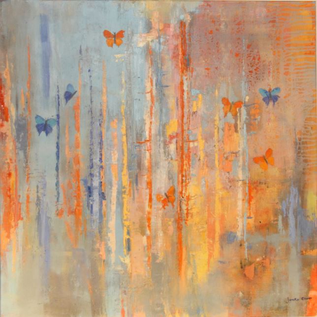 Oilpainting by Janette Oksnes Many Coloured Wings.JPG