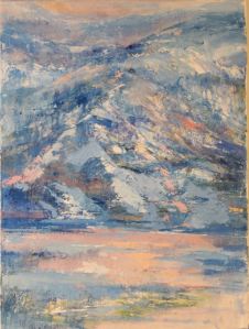 Oil painting - Misty Blue and Pink - Size 80x60