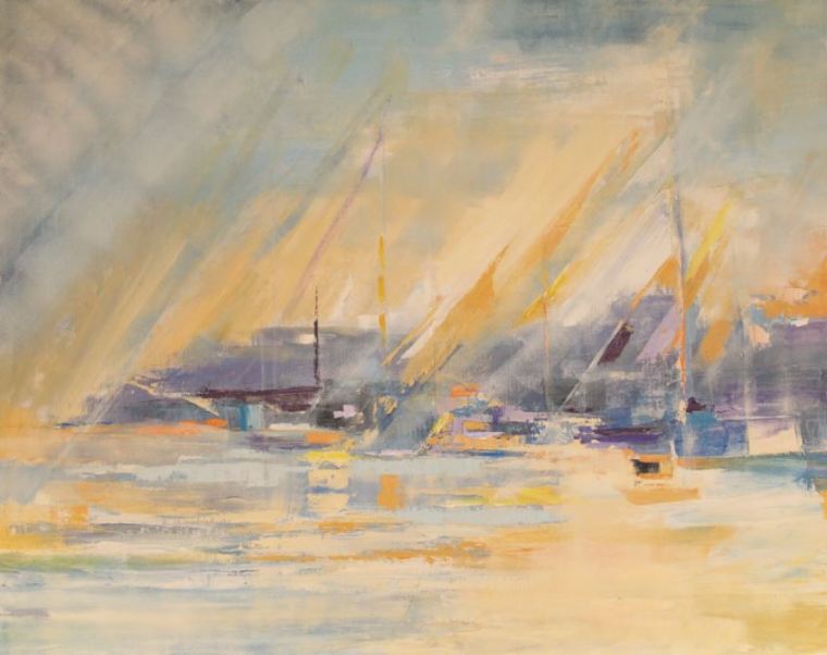 Oilpainting by Janette Oksnes Sailing on the waterfront.JPG