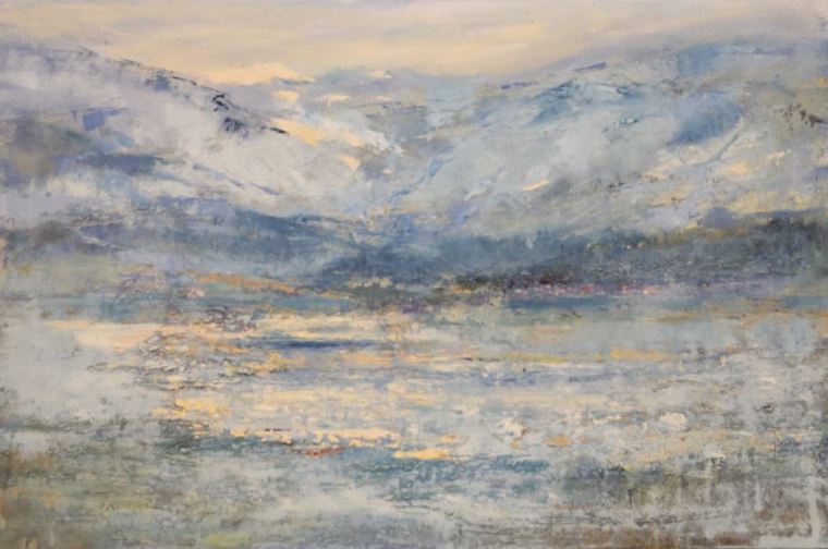 Oilpainting by Janette Oksnes Winter feeling